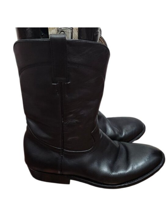 Cuadra Black Leather Western Cowboy Boots Men\'s Approx US 12 D Mexico Pull On main image 5